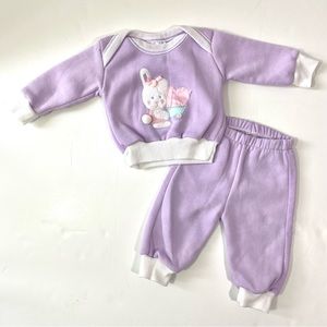 Vintage 90’s Childwise Sweatshirt & Pants Outfit Sweatsuit 3 6 Months Purple